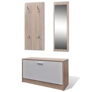 vidaXL Scarpiera in Legno Set 3 in 1 Rovere e Bianco