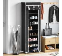 vidaXL Scarpiera in Tessuto Richiudibile 57 x 29 x 162 cm Nera