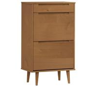 vidaXL Scarpiera MOLDE Marrone 59,5x35x103cm in Legno Massello di Pino