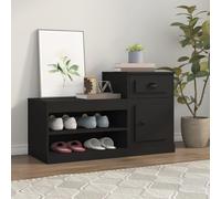 Scarpiera Nera 100x42x60 cm in Legno Multistrato
