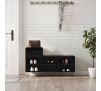 vidaXL Scarpiera Nera 102x36x60 cm in Legno Multistrato