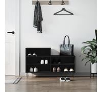 vidaXL Scarpiera Nera 102x36x60 cm in Legno Multistrato