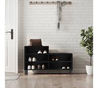 vidaXL Scarpiera Nera 102x36x60 cm in Legno Multistrato