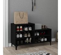 vidaXL Scarpiera Nera 102x36x60 cm in Legno Multistrato