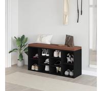 vidaXL Scarpiera Nera 103x30x48 cm in Legno Multistrato