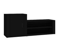 vidaXL Scarpiera Nera 130x35x54 cm in Legno Multistrato