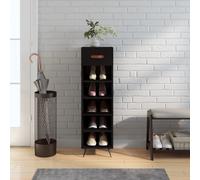 vidaXL Scarpiera Nera 30x35x105 cm in Legno Multistrato