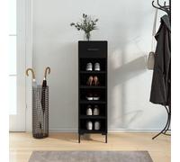 vidaXL Scarpiera Nera 30x35x105 cm in Legno Multistrato