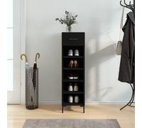 vidaXL Scarpiera Nera 30x35x105 cm in Legno Multistrato