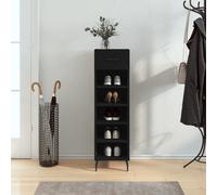 vidaXL Scarpiera Nera 30x35x105 cm in Legno Multistrato