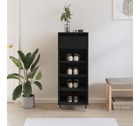 vidaXL Scarpiera Nera 40x36x105 cm in Legno Multistrato