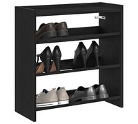 vidaXL Scarpiera Nera 60x25x62 cm in Legno Multistrato