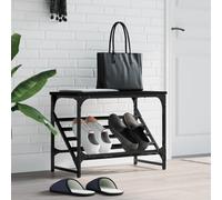 vidaXL Scarpiera Nera 60x30x45 cm in Legno Multistrato