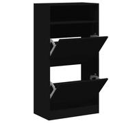 vidaXL Scarpiera Nera 60x34x116 cm in Legno Multistrato