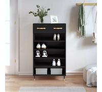 AX Scarpiera Nero 5Scomparti 60x35x105cm Organizer Arredo Sala Ordine New 829589