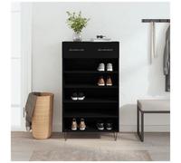 AX Scarpiera 5Scomparti Piedini Cassetto 60x35x105cm Organizer Nero Nuovo 829605