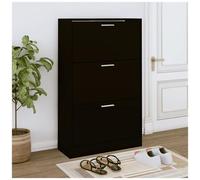 VIDAXL - Scarpiera Nera 63x24x103 Cm In Legno Multistrato