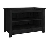 vidaXL Scarpiera Nera 70x38x45,5 cm in Legno Massello di Pino