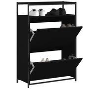 VIDAXL - Scarpiera Nera 75x34x112 Cm In Legno Multistrato