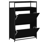 vidaXL Scarpiera Nera 75x34x112 cm in Legno Multistrato
