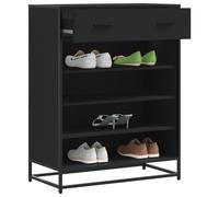 vidaXL Scarpiera Nera 75x38x97,5 cm in Truciolato e Metallo