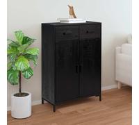 vidaXL Scarpiera Nera 75x40x110 cm in Legno Massello di Pino