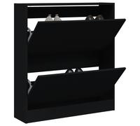 vidaXL Scarpiera Nera 80x21x87,5 cm in Legno Multistrato
