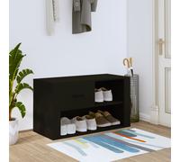 vidaXL Scarpiera Nera 80x35x45 cm in Legno Multistrato