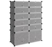 vidaXL Scarpiera Nera 94x37x125 cm in PP