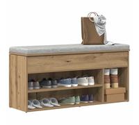 vidaXL Scarpiera Rovere Artigianale 102x30,5x45 cm Legno Multistrato, panca da corridoio, seduta da corridoio, panca portaoggetti, panca da ingresso