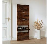 vidaXL Scarpiera Rovere Fumo 59x17x169 cm in Legno Multistrato