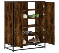 vidaXL Scarpiera Rovere Fumo 75x38x97,5 cm Legno Multistrato Metallo