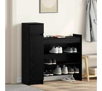 vidaXL Scarpiera Rovere nero 100.5 x 28 x 100 cm Legno multistrato
