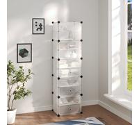 vidaXL Scarpiera Trasparente 44x31,5x153,5 cm in PP