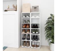 vidaXL Scarpiere 2 pz Bianche 27,5x27x102 cm in Legno Multistrato