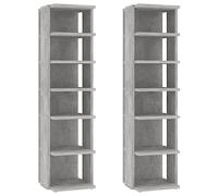 VIDAXL - Scarpiere 2 pz Grigio Cemento 27,5x27x102 cm