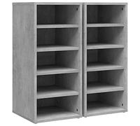 vidaXL Scarpiere 2 pz Grigio Cemento 31,5x35x70 cm in Truciolato