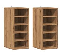 vidaXL Scarpiere 2 pz Rovere Artigianale 32x35x70 cm in Truciolato