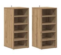 vidaXL Scarpiere 2 pz Rovere Artigianale 32x35x70 cm in Truciolato, Mobile per Scarpe, mensola per Scarpe, Porta Scarpe, Armadio per Scarpe