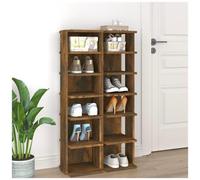 Scarpiere 2 pz Rovere Fumo 27,5x27x102 cm in Legno Multistrato
