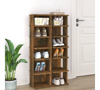 Scarpiere 2 pz Rovere Fumo 27,5x27x102 cm in Legno Multistrato