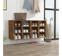 AX 2 Scarpiere SalvaSpazio 12Scomparti Rovere Fumo Ordine Scarpe Elegante 820509