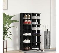 vidaXL Scarpiere 2 pz Rovere Nero 25x27x102 cm in Legno Multistrato