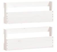 vidaXL Scarpiere a Parete 2 pz Bianco 59x9x23cm Legno Massello di Pino