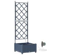 vidaXL Scatola da giardino grigia 40 x 126 cm, resistente ai raggi UV, finitura in plastica e verniciatura a polvere. Altezza regolabile, design robusto in stile rattan, solo per esterni. Offre ampio