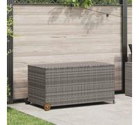 vidaXL Scatola di cuscini da giardino grigio chiaro 120x65x61 cm in poly rattan