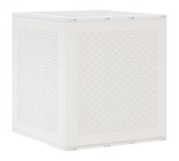 vidaXL Scatola portaoggetti da giardino, compatta, per esterni, bianca, 55 x 53 x 57 cm, in polipropilene, resistente alle intemperie, per patio, balcone o attrezzi da giardino e cuscini