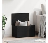 vidaXL Scatola di stoccaggio con coperchio in quercia nera 60x35x35 cm in legno ingegnerizzato