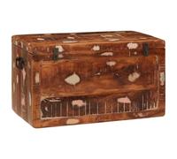 vidaXL Scatola di Stoccaggio con Porta Marrone Legno di Mango massello, Baule per Camera, Scatola Rustica, Cofanetto Rettangolare, Versatile per organizzare in casa