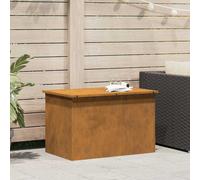 vidaXL Scatola di Stoccaggio Esterno Ruggine 80 x 50,5 x 50 cm Acciaio